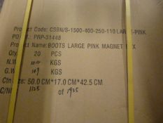 *Box of 20 Pink 50x17x42.5cm Magnet Boxes