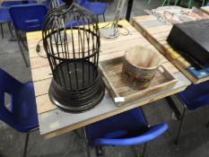 *Wood Tray, Ice Bucket and a Bird Cage