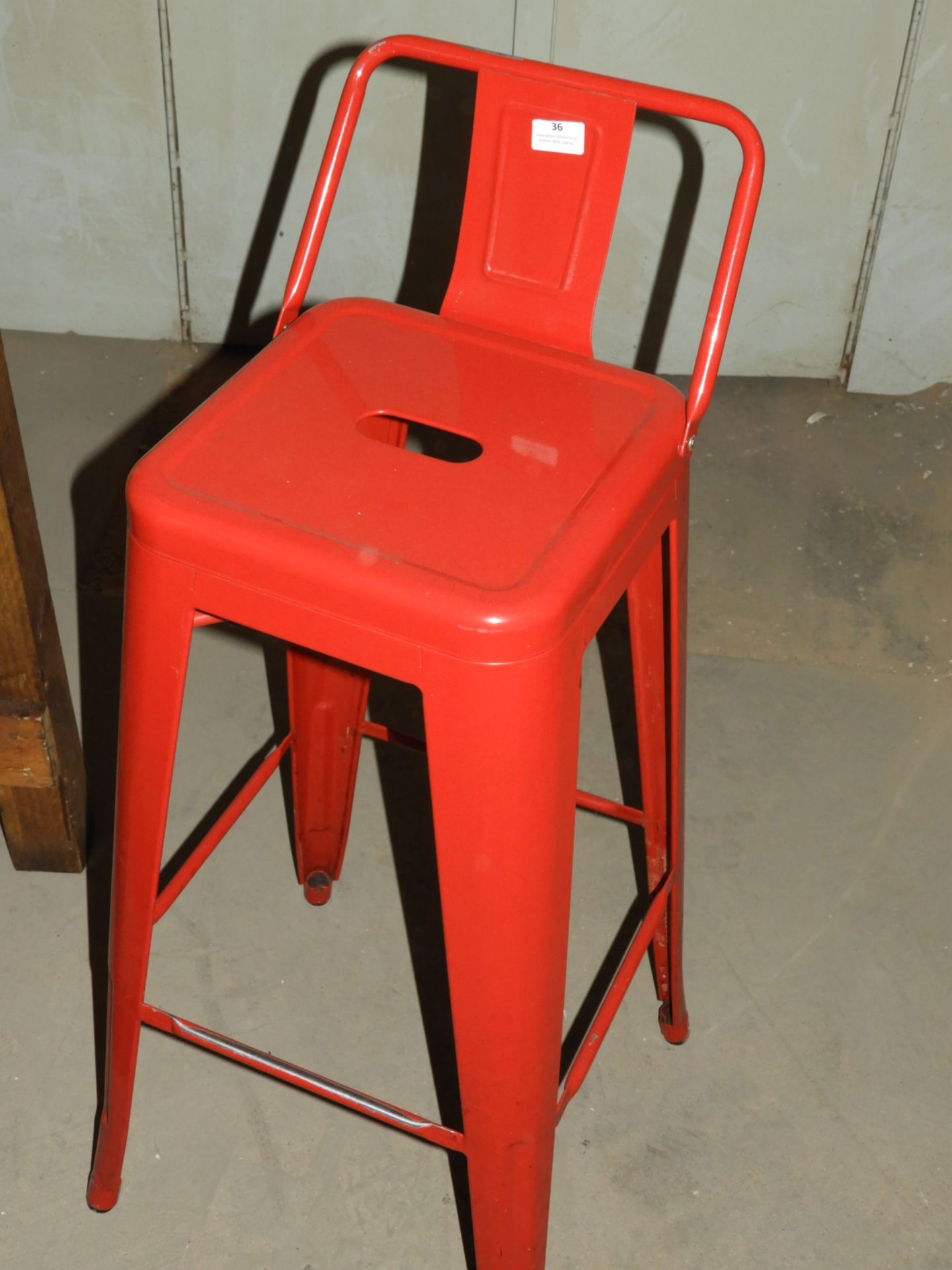 *Pair of Red High Seat Barstools