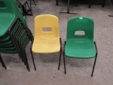 *Fifteen Yellow & Green Polypropylene Chairs