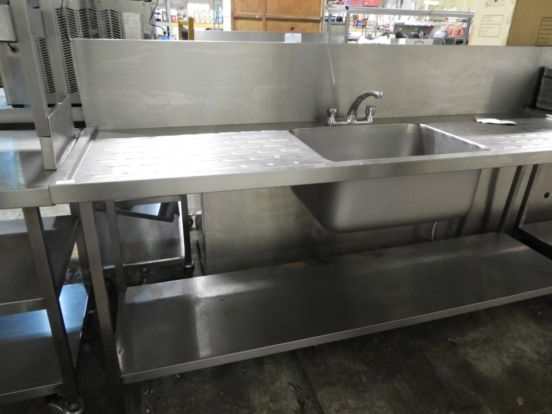 *Stainless Steel Single Bowl Sink Unit with Double