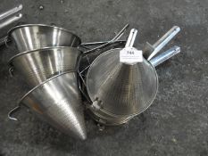 *Six Medium Stainless Steel Conical Strainers