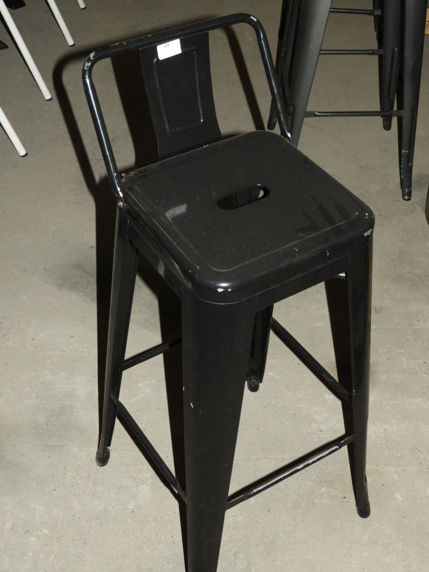 *Pair of Black High Seat Barstools