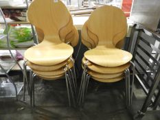 *Thirteen Stackable Stools with Plywood Seats on C