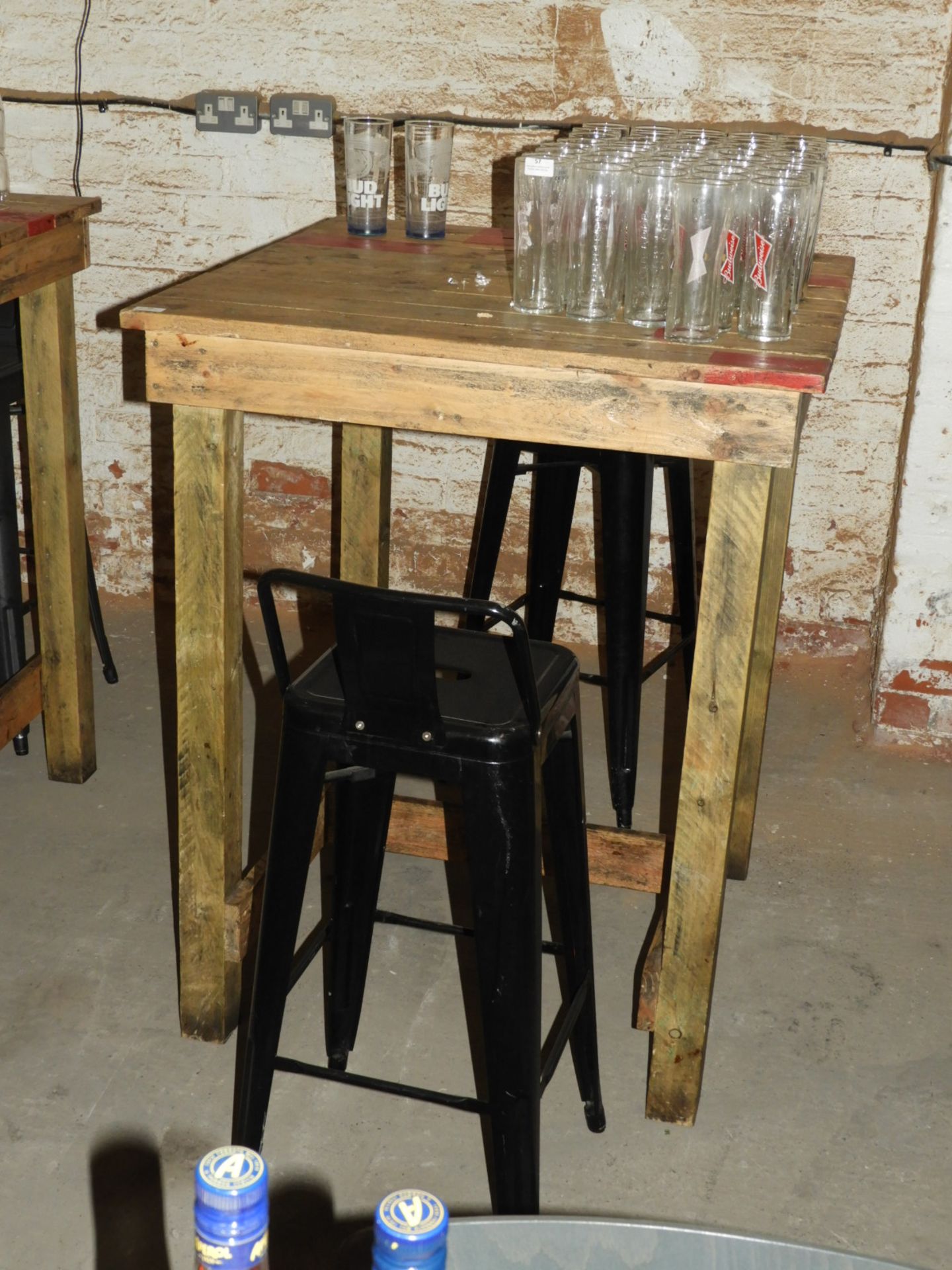 *Four Leg Square Poseur Table Made From Reclaimed