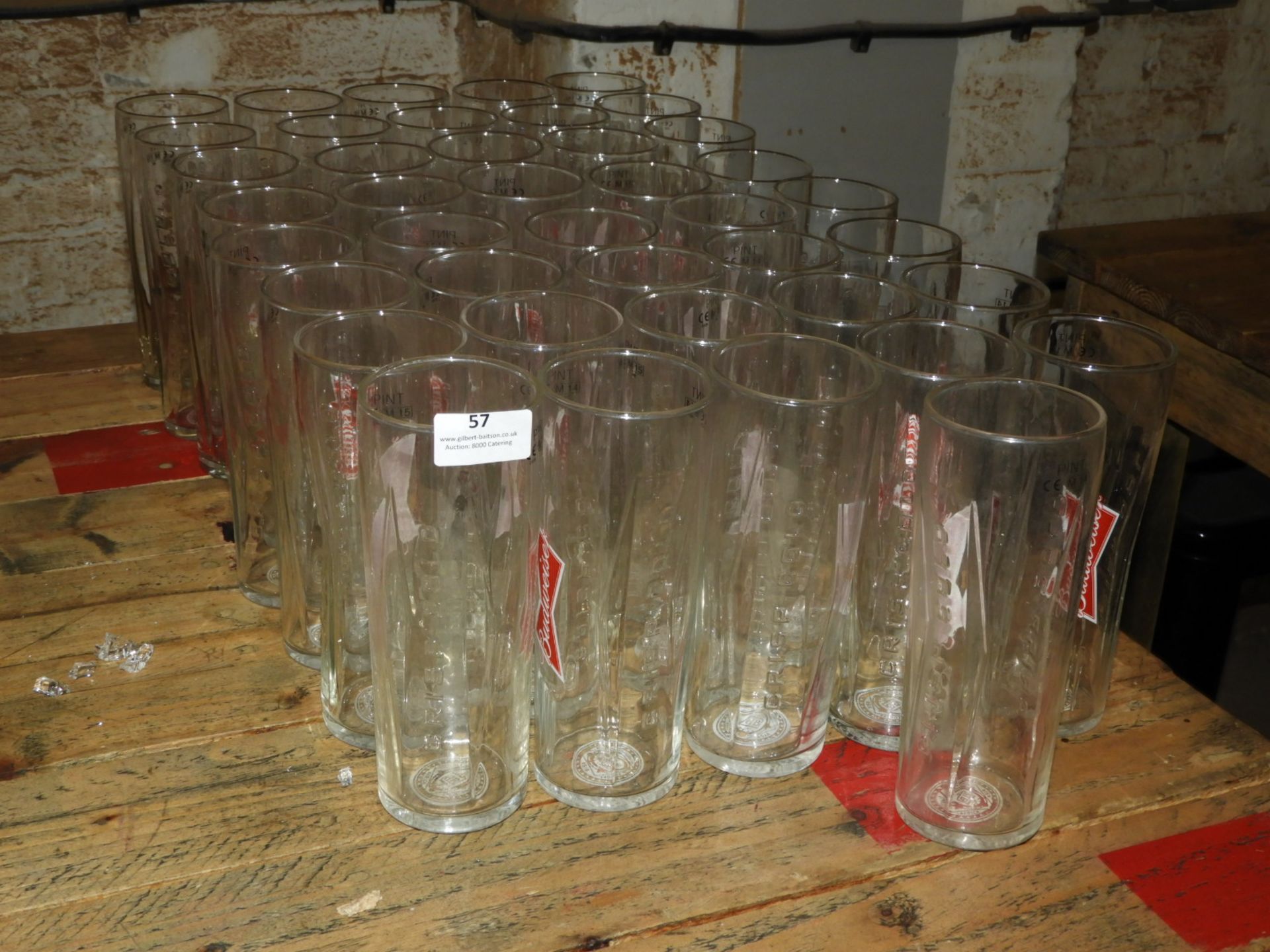 *Forty Budweiser Pint Glasses