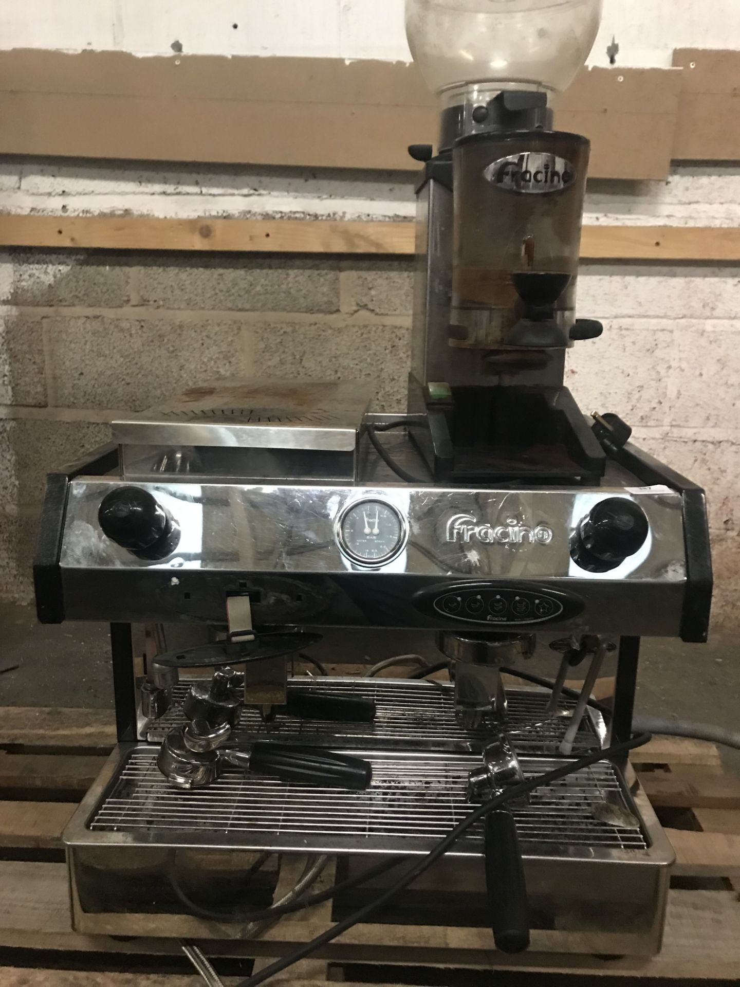Francino 2 Head Espresso Coffee Machine & Coffee Grinder with Knock Out Drawer