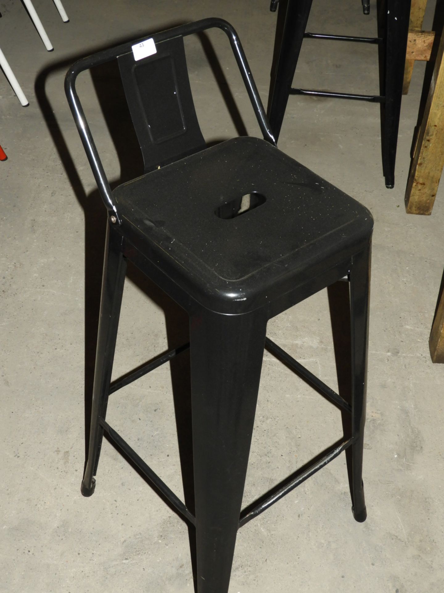 *Pair of Black High Seat Barstools