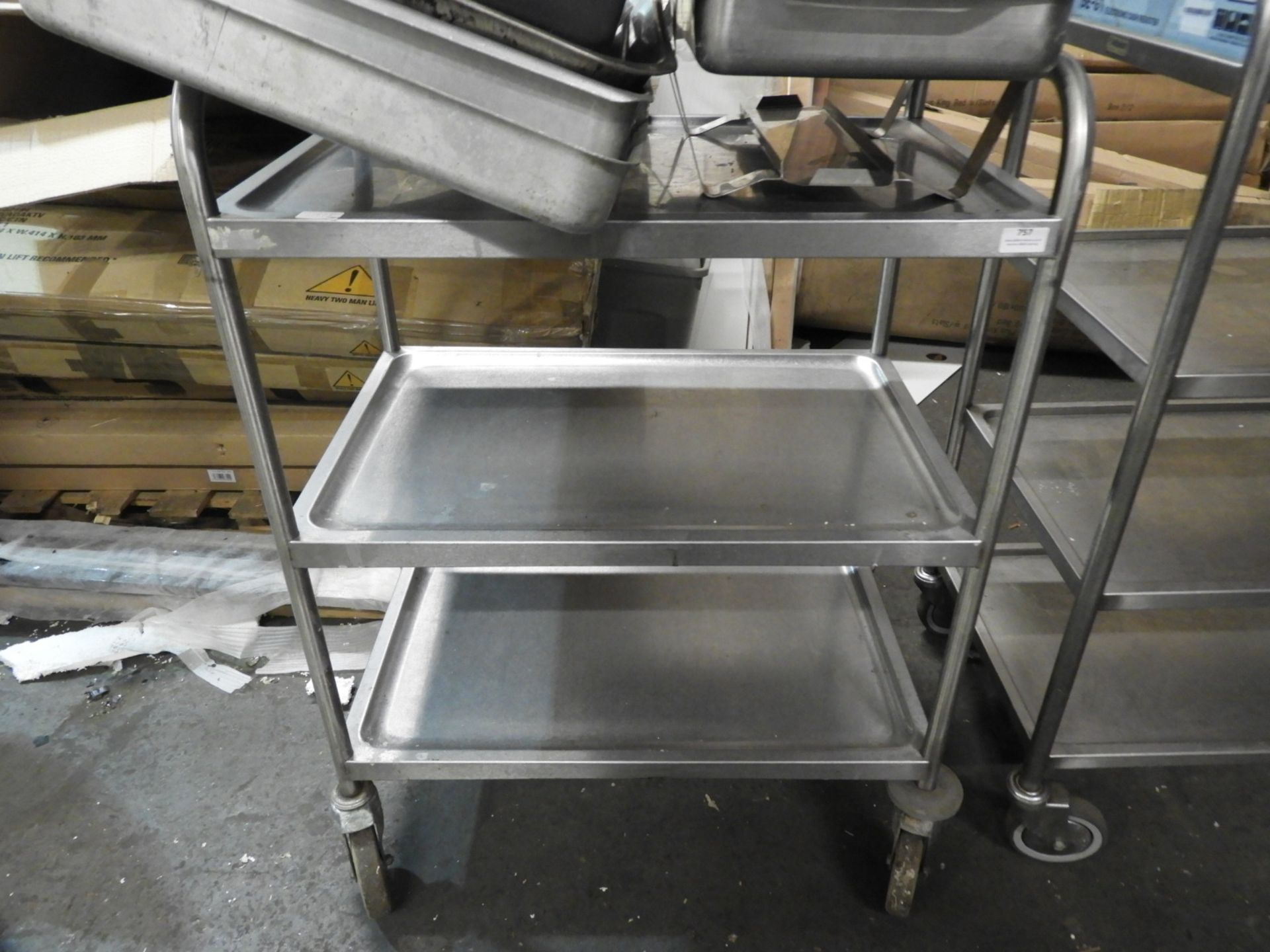 *Three Tier Stainless Steel Catering Trolley