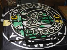 *Brooklyn Brewery Neon Sign, and Flag (Damaged)
