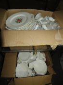 *Two Boxes of Assorted White and Other Crockery