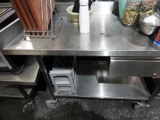 *Stainless Steel Mobile Preparation Unit with Draw