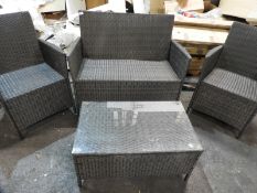 *Four Piece Rattan Garden Set; Two Two Seat Chairs