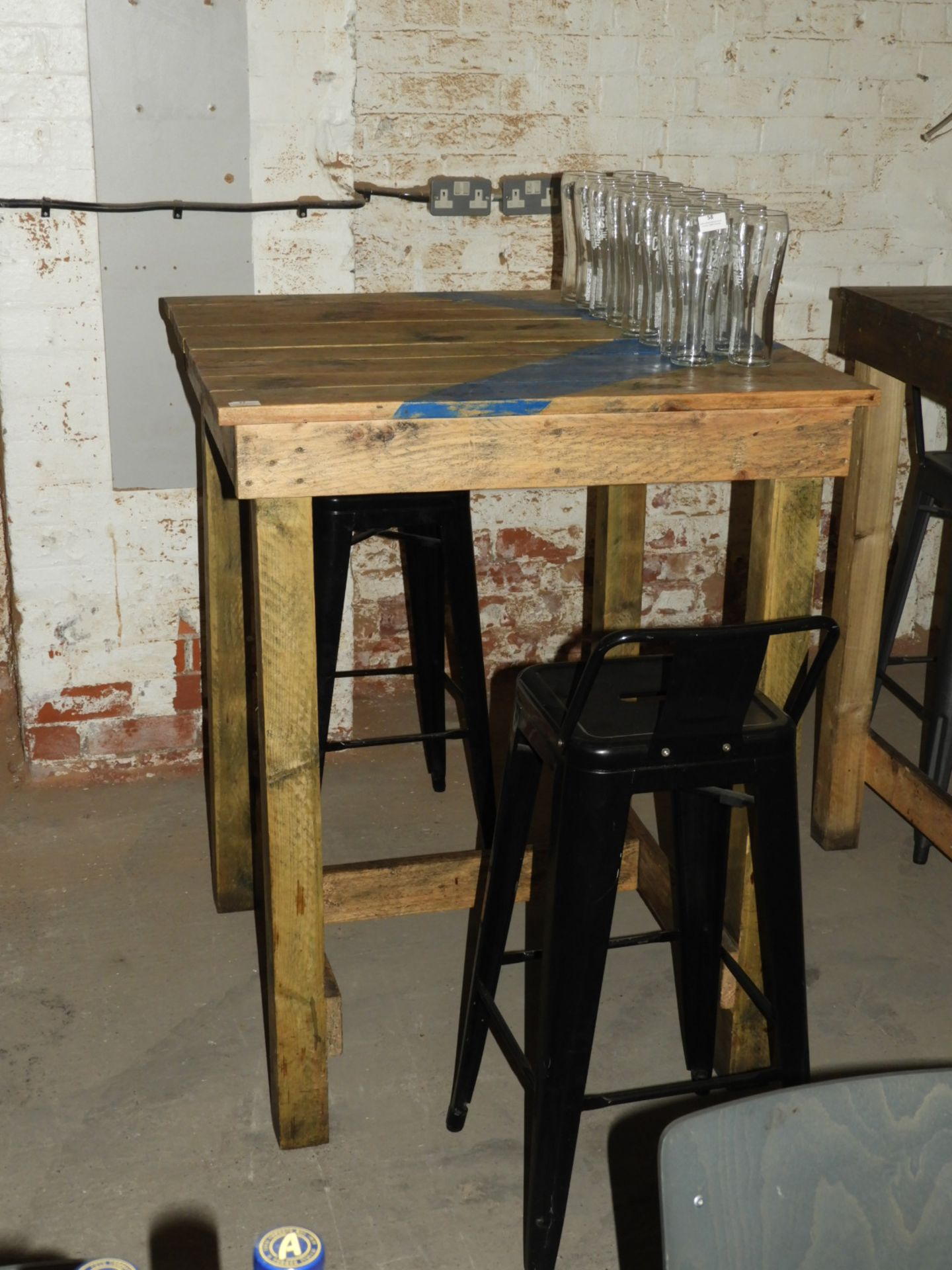 *Four Leg Square Poseur Table Made From Reclaimed