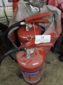 Three 6kg Dry Powder Fire Extinguishers