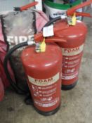 Four 9L Foam Fire Extinguishers