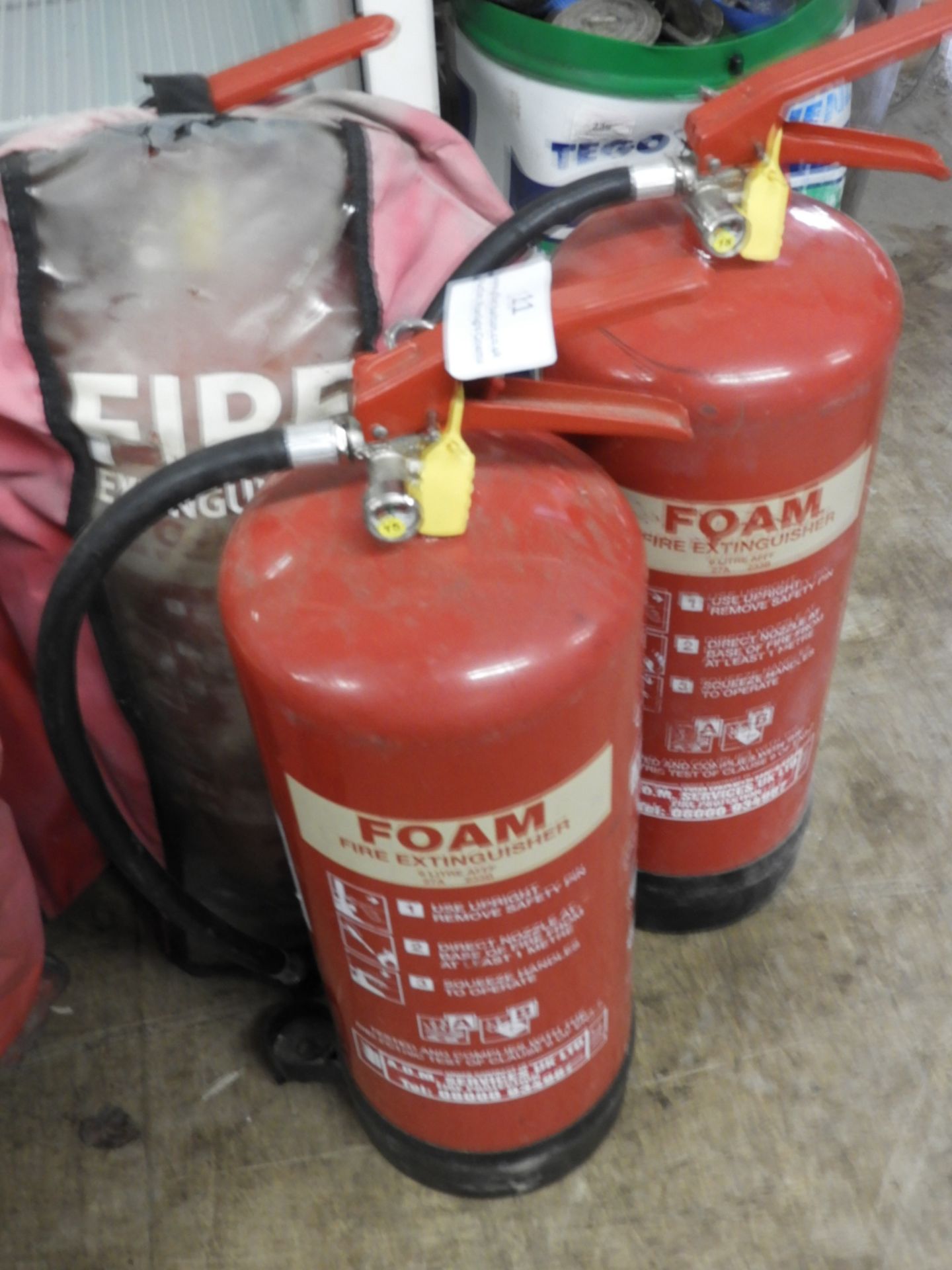 Four 9L Foam Fire Extinguishers