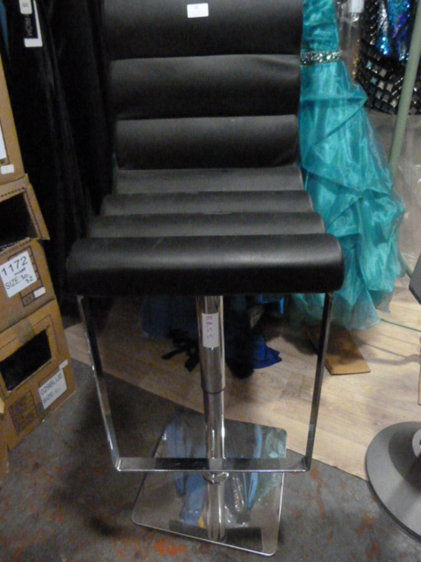 *Black Stool with Chrome Support and Base