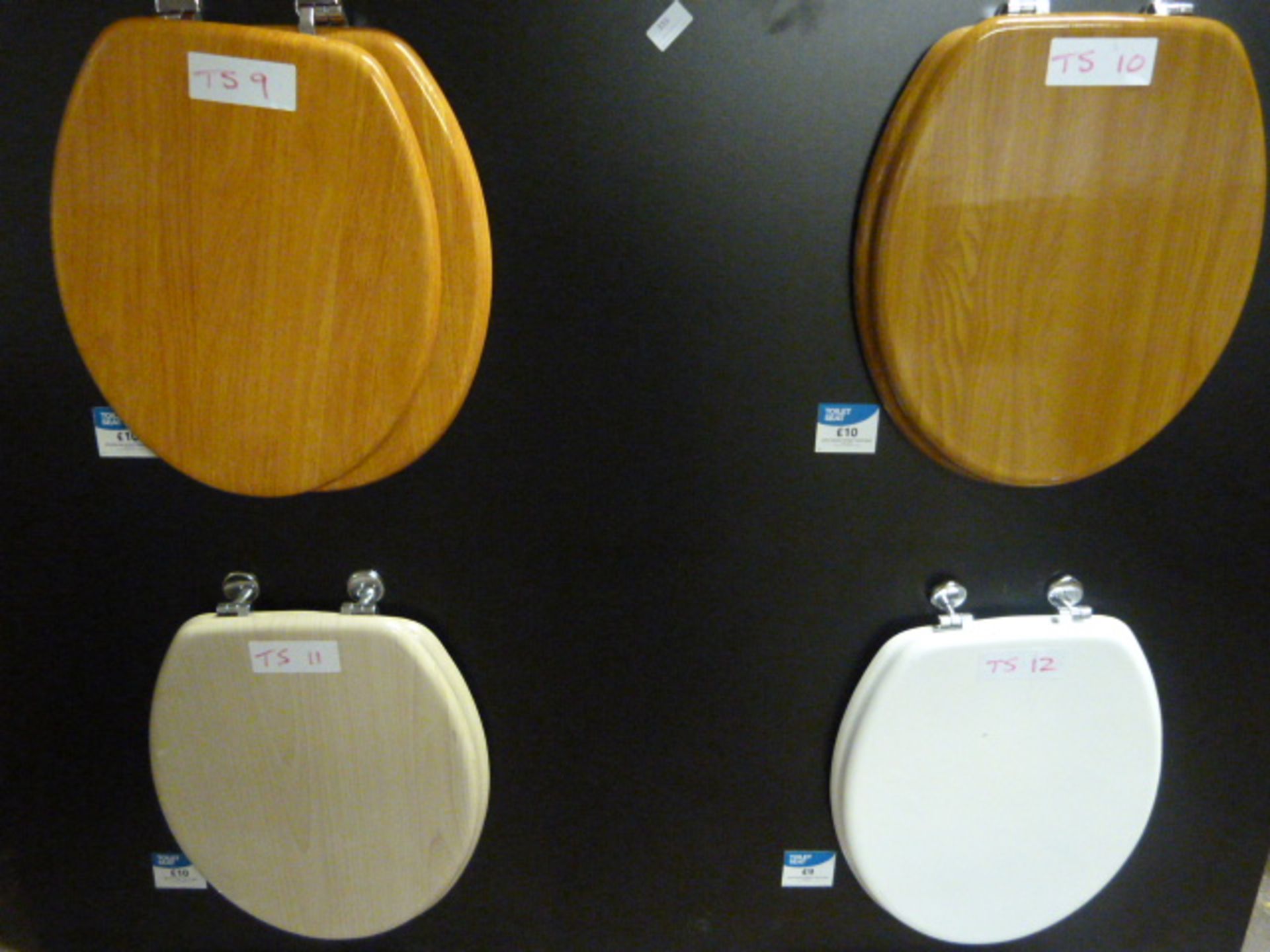 *Four Toilet Seats (Golden Oak, Light Walnut, Beec