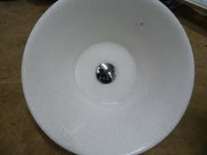 *Round Conical White Sparkle Ceramic Sink