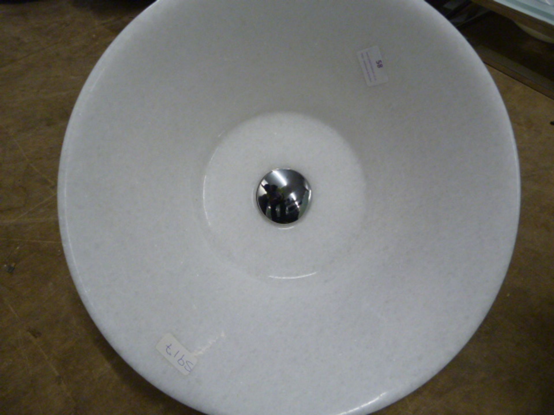 *Round Conical White Sparkle Ceramic Sink