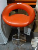 *Red Stool with Chrome Support and Base