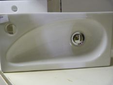 *Small White Rectangular Sink with Tear Shaped Bow