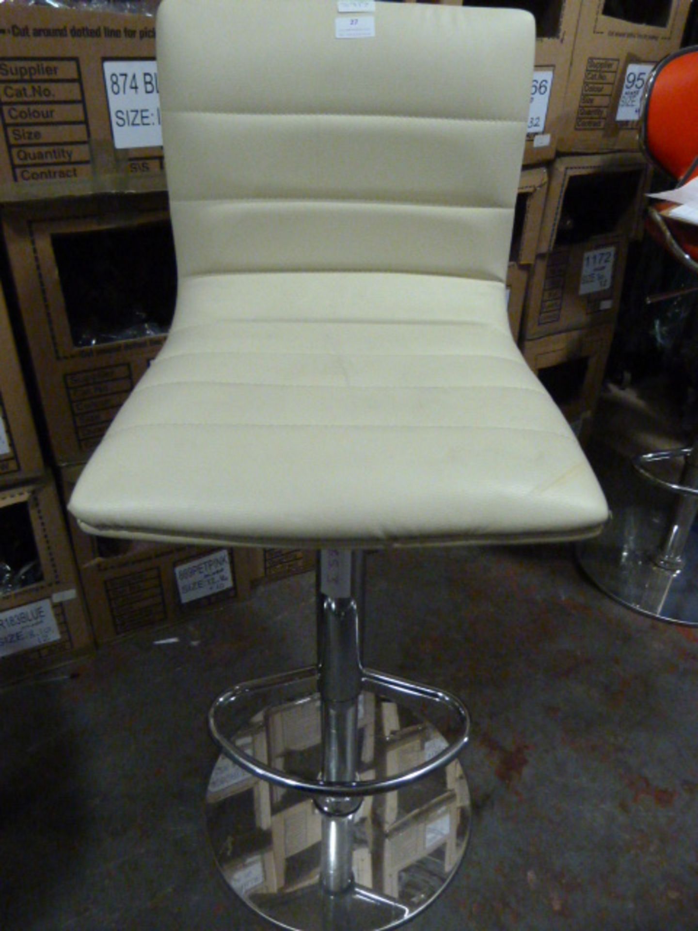 *Cream Stool with Chrome support and Base