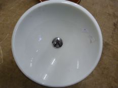 *Round Off White Ceramic Sink