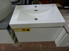 *White Cabinet with Composite Sink, WJ Slab Door a