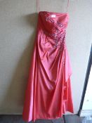 *Beaded Cerise Prom Dress Size:8