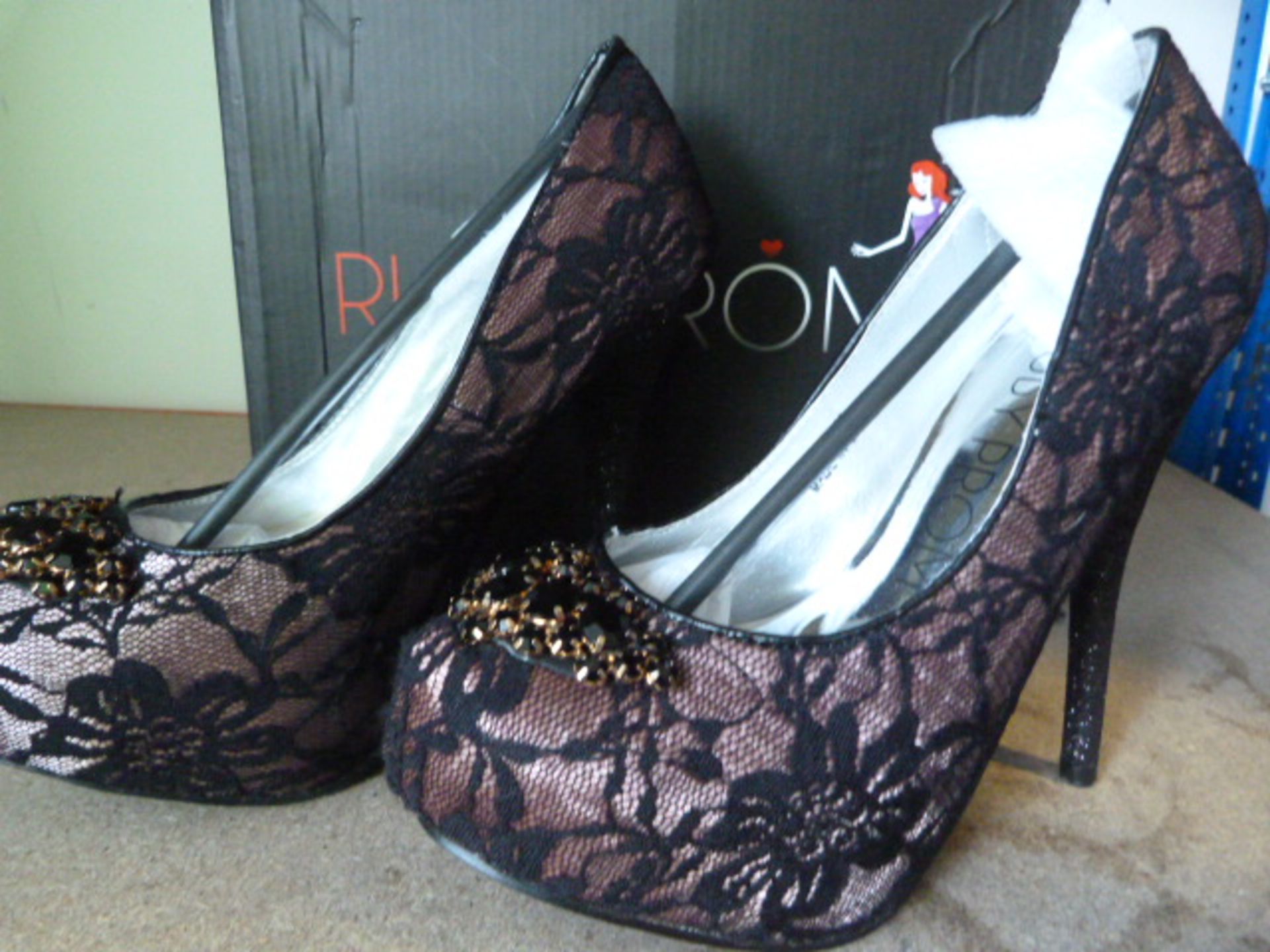 *Paula Black Prom Shoes Size:6