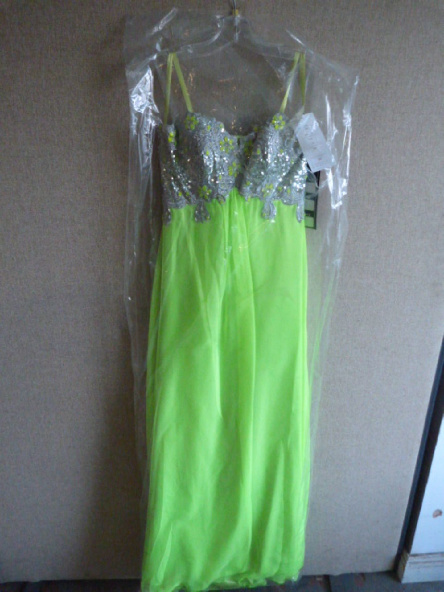 *Lana Neon Lime Prom Dress Size:6