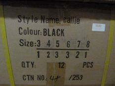 *Box of Twelve Pairs of Callie Black Prom Shoes (A