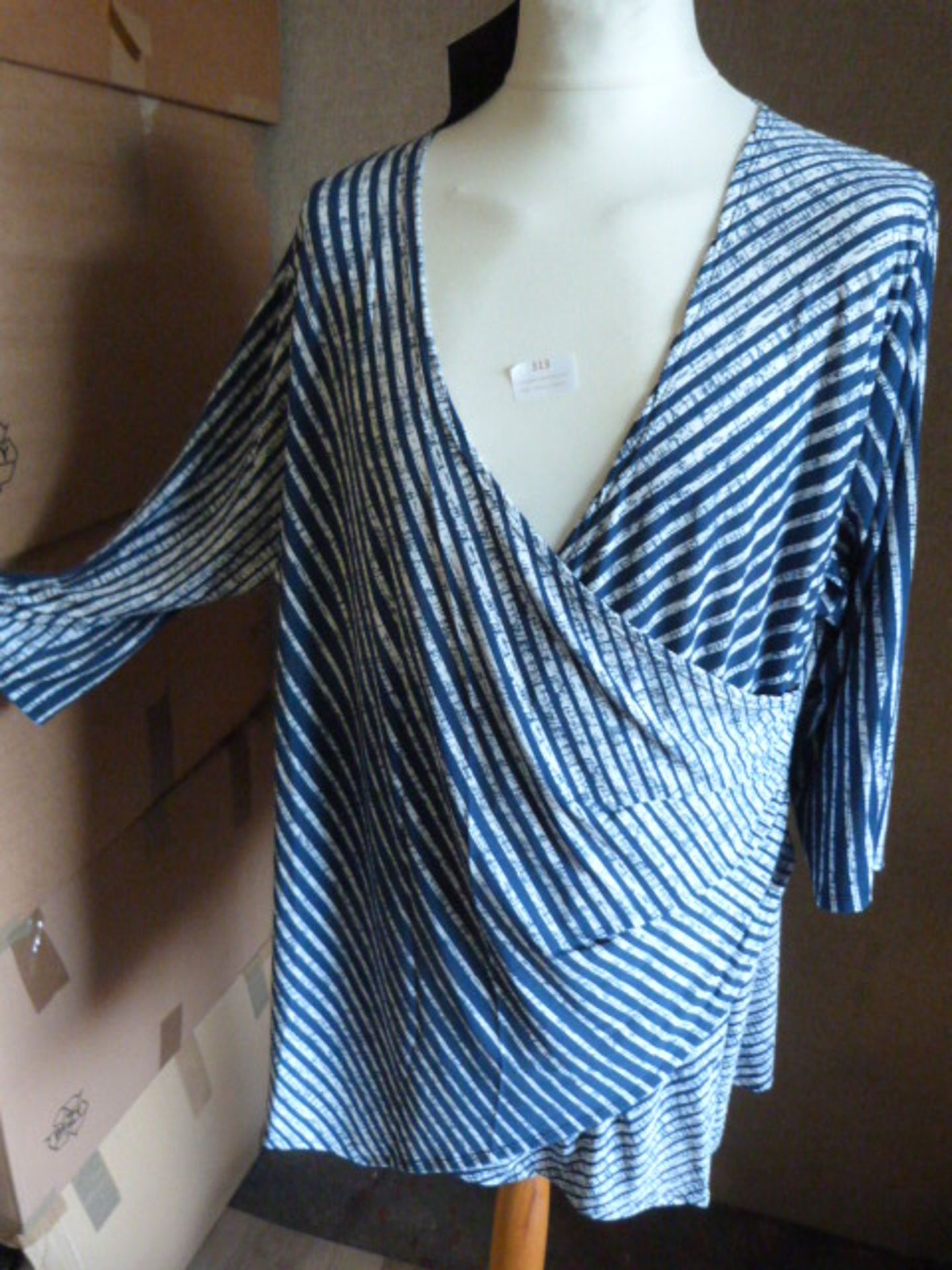 *Six Blue & White Striped Tops (Various Sizes)