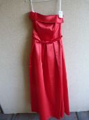 *Red Full Length Strapless Prom Dress Size:10