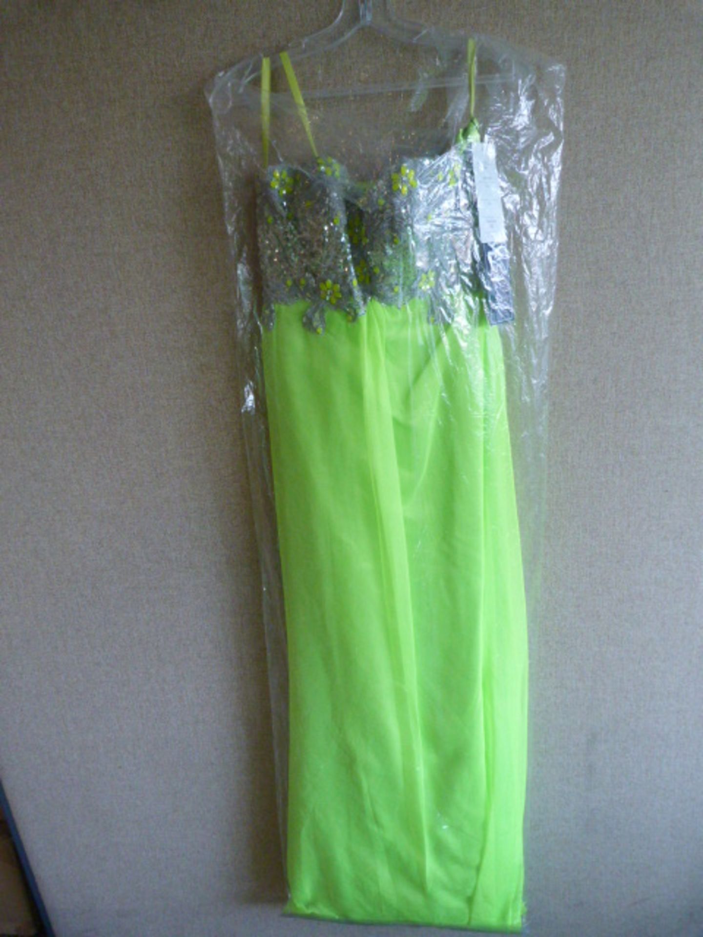 *Lana Neon Lime Prom Dress Size:8