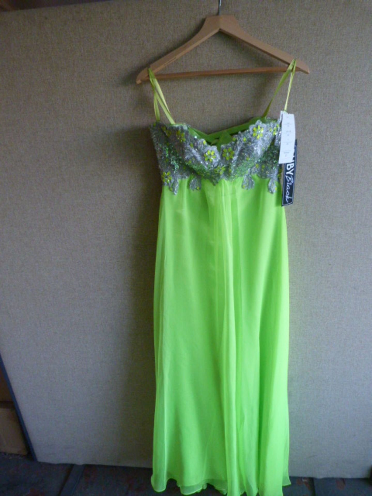 *Lana Neon Lime Prom Dress Size:6