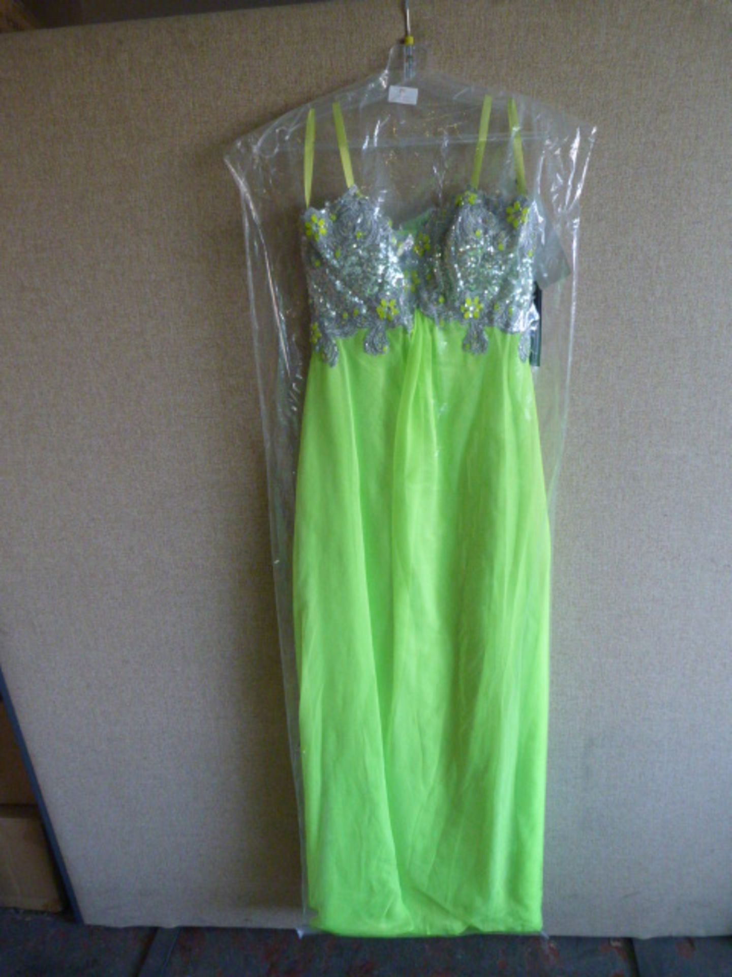 *Lana Neon Lime Prom Dress Size:6