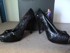 *RU03 Black Prom Shoes Size:8