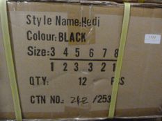 *Box of Twelve Pairs of Heidi Black Prom Shoes (As
