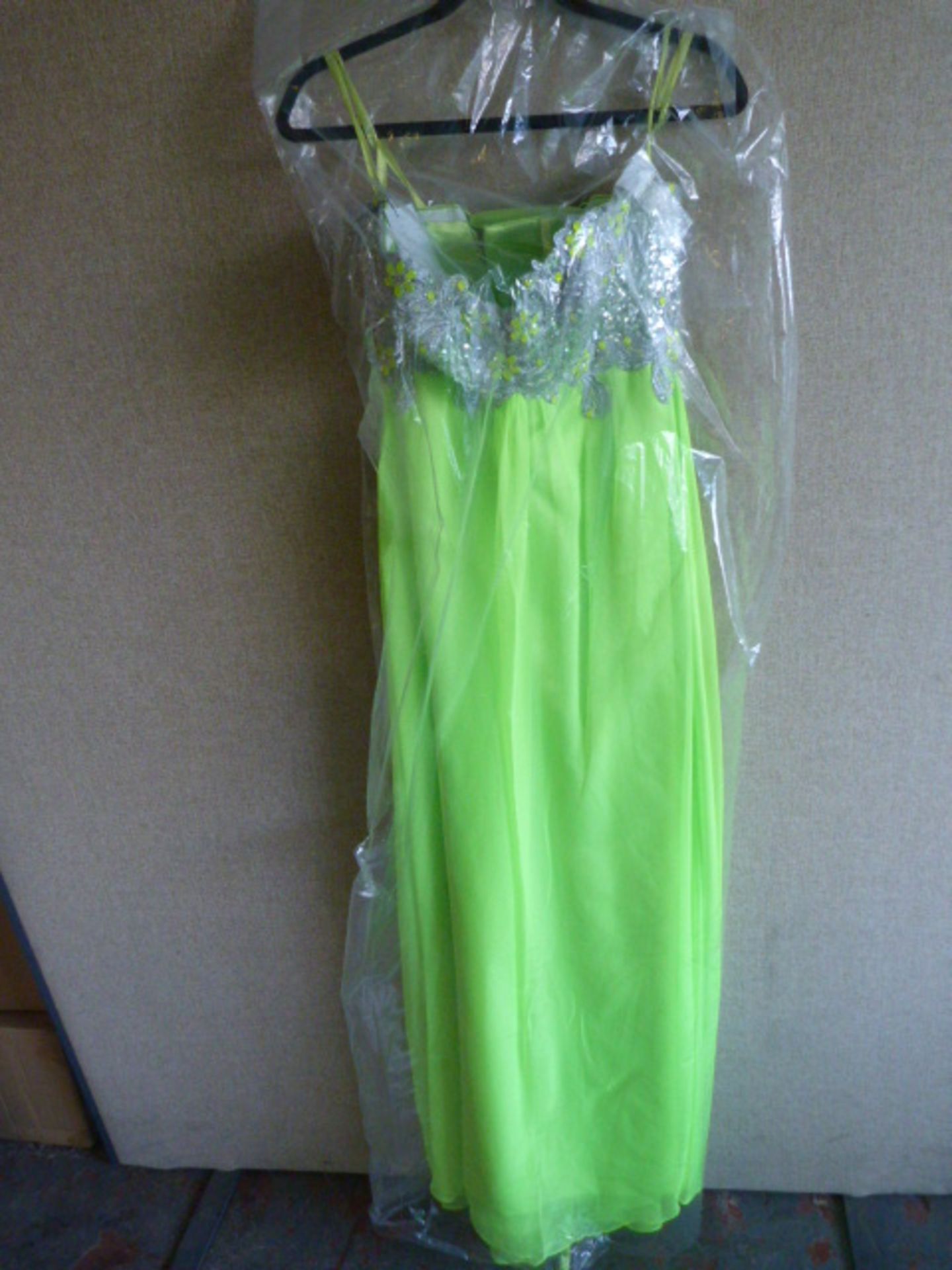 *Lana Neon Lime Prom Dress Size:8