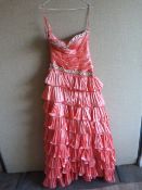 Coral Strapless Prom Dress Size:6