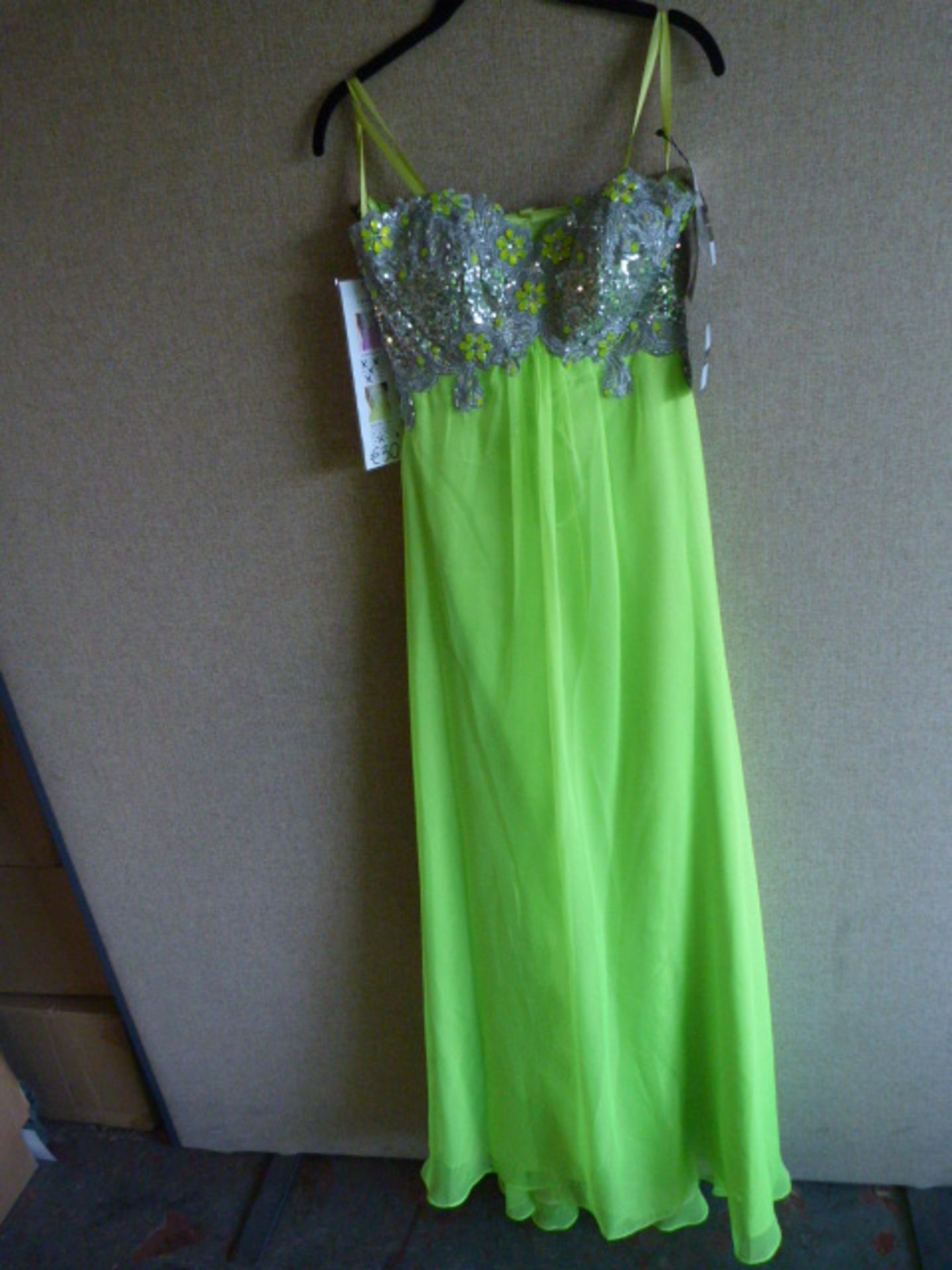 *Lana Neon Lime Prom Dress Size:6