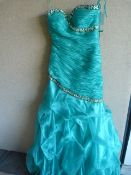 *Jewelled Mint Prom Dress Size:6