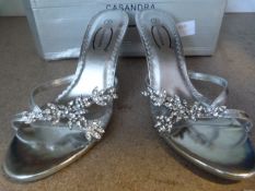 *Cassandra Silver Prom Shoes Size:3