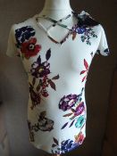 *Five White Floral Tops (Various Sizes)
