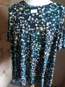 *Eighteen Black & Blue Floral Tops (Various Sizes)