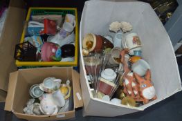 Two Box of Assorted Mugs, Cups and Crockery Includ