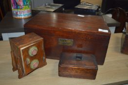 Mahogany Sewing Box, Butter Dish, and Home Made Sa